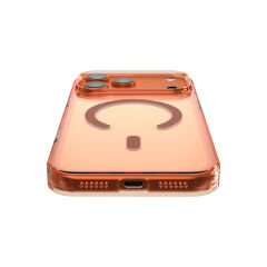 Apple iPhone 17 Pro Max Kılıf M-safe Şarj Özellikli O-Ring Şeffaf Kajsa Trans Shield Serisi Kılıf Turuncu