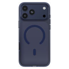 Apple iPhone 17 Pro Kılıf M-safe Şarj Özellikli O-Ring Şeffaf Kajsa Trans Shield Serisi Kılıf Mavi 