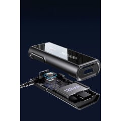 Yesido YAU41 3.5mm Aux Çıkışlı Mikrofonlu Bluetooth Araç Kiti - Siyah