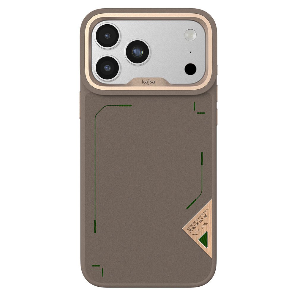 Apple iPhone 17 Pro Kılıf M-safe Şarj Özellikli O-Ring Metal Kamera Çerçeveli Kajsa Matrix Collection Kılıf Gold