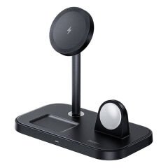 Benks W16 3in1 Telefon&Akıllı Saat&Kulaklık Kablosuz Şarj Standı - Siyah