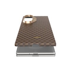 Galaxy Z Fold 7 Kılıf M-safe Şarj Özellikli Raptic Aramid Skin Origin Serisi Kılıf Kahverengi