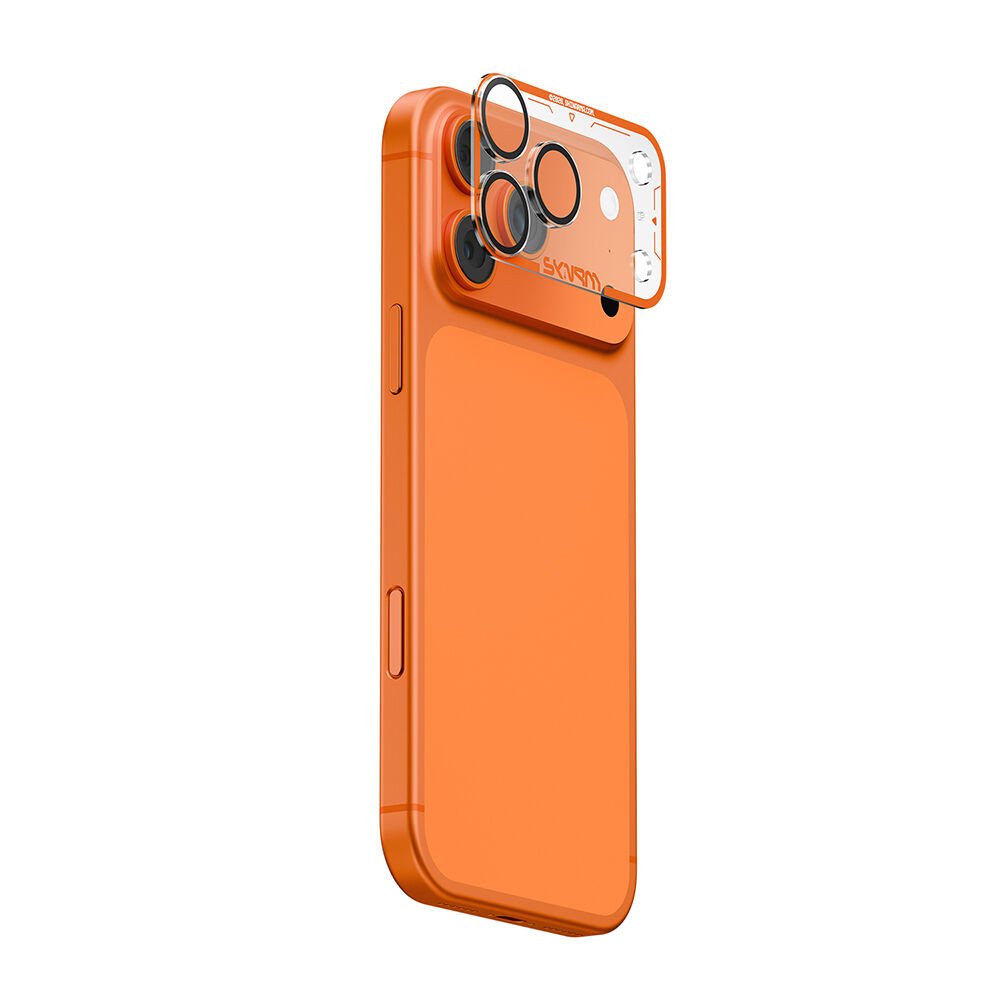 Apple iPhone 17 Pro Max Skinarma Magma Serisi Mat Kamera Lens Koruyucu Turuncu